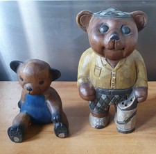 Vintage Wooden Bear Sculptures
