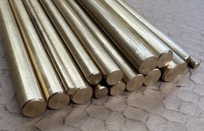 Job Lot 16x Solid Brass Rods Hobbies Hex lathe Engineering Various Mixed Sizes