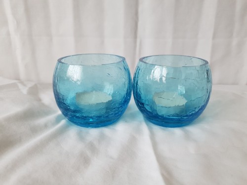 Pair aqua blue mosaic glass - pair,