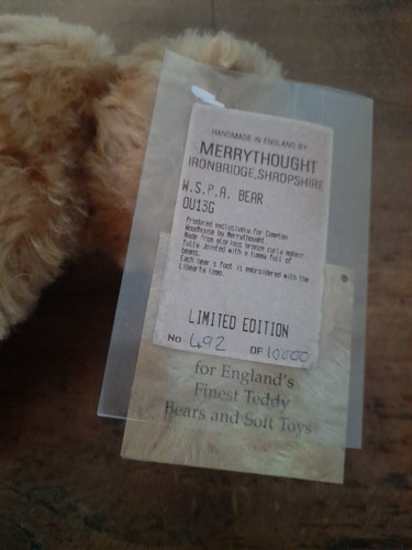 Merrythought mohair teddy bear - mohair,