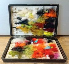 Fishing Flies in Fox Box Mixed Lot Fly Tackle Lures Trout Salmon