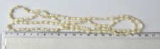 Freshwater white Rice Pearls necklace vintage pre-owned 30 inches long loop