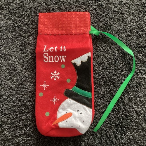 Felt christmas snowman bottle - christmas,