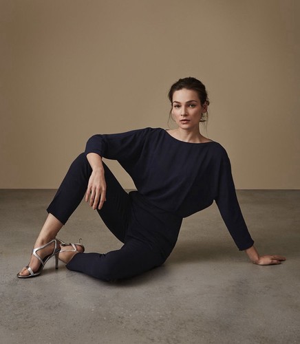 Reiss ania navy jumpsuit size - reiss,