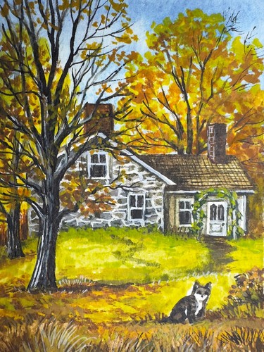 Watercolor painting autumn - watercolor,