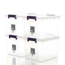 Clear Plastic Storage Boxes with Lids – 20L 35L 50L 70L Stackable Containers Set