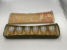 Vintage Bingo Themed Shot Glasses - Lucky Bingo Tots - Set Of 6
