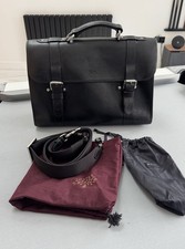 Mulberry Black Elkington Flight Bag Document Briefcase Laptop - Superb Condition
