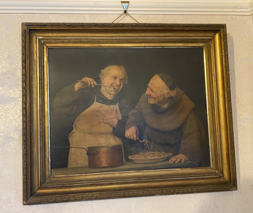 Antique framed print two - framed,