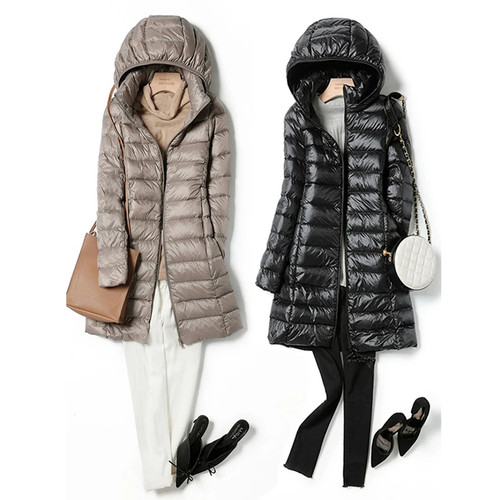 Women down coat long warm - long,