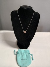 Tiffany & Co Sterling Silver Italy Sliding Heart Pendant  Snake Chain Necklace