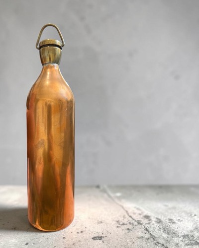 Victorian copper water flask - copper,