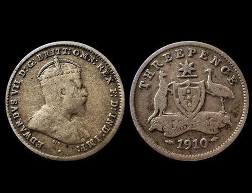 1910 threepence coin - 1910,
