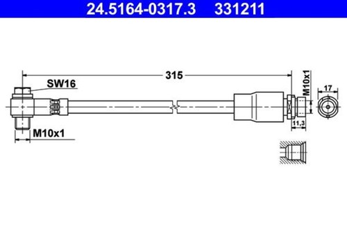 Brake hose ate fits ford - brake,