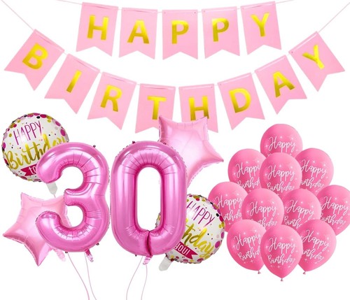 Pink 30th birthday decorations - pink,