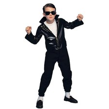 50s 60's Greaser Party Danny Kids T-Bird Boys Costume Jacket Pants Glasses