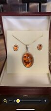 Elizabeth Duke Amber Necklace And Earrings