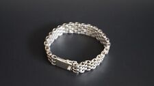 Vintage Sterling Silver 925 Bracelet Men 1970s Solid Gift 55g Fine Jewellery