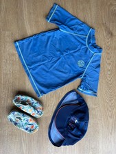 Boys Blue Swim Top, Hat &
