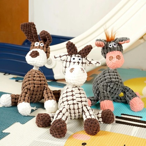 Dog squeaky plush donkey toy - donkey,