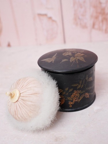 Antique powder puff - antique, box