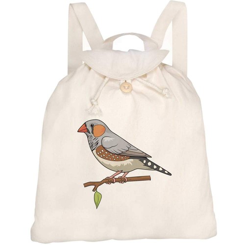 Zebra finch canvas rucksack - 'zebra, '
