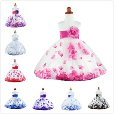 Girls Formal Dress Petals Flower Girls Princess Pageant Wedding Easter Dress 