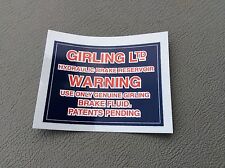 Girling Reservoir Label sticker - MGC, Austin Healey 100/6, 3000 bd1-f1