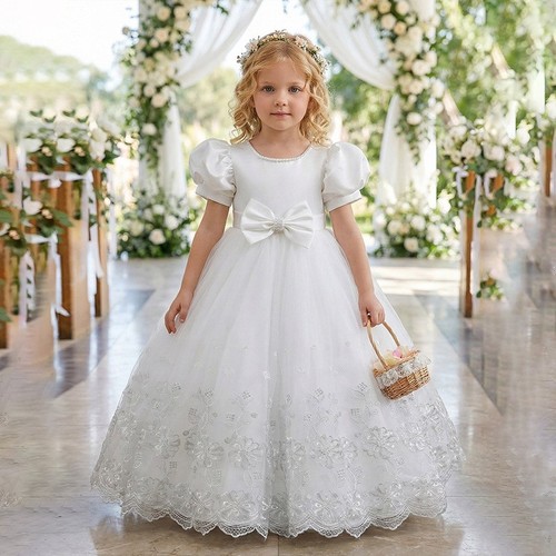 Girls lace flower girl - flower, dress
