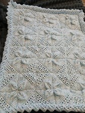 Hand Knitted Baby Blanket Pram