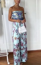 Zara Blue Floral Satin