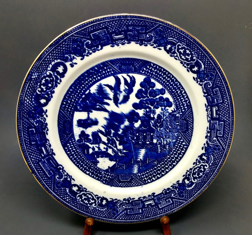 Vintage flow blue willow - blue,