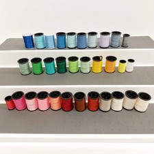 32 Small Plastic Reels Bobbins Cotton Thread - Used 