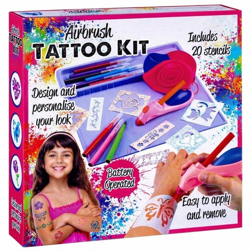 Airbrush tattoo kit pink - kit,