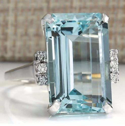 Vintage emerald cut aquamarine - cut,