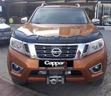 Bonnet Protector Bat Style ABS Black For Nissan Navara NP300 2016-2023