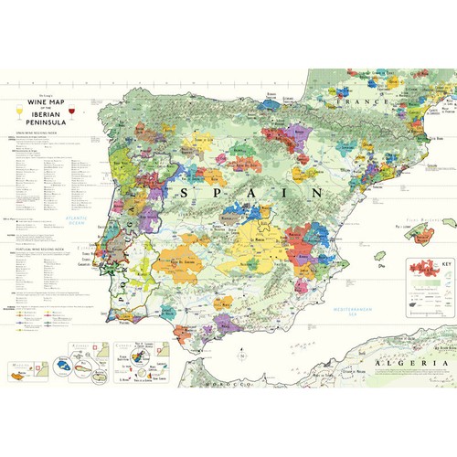 Long wine map of the - de,
