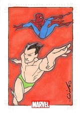Marvel Heroes & Villains Sketch Card of Spiderman - Rittenhouse