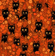 Autumn Cats! 100% Cotton