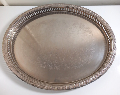 Vintage gallery tray oval - vintage, 37cm