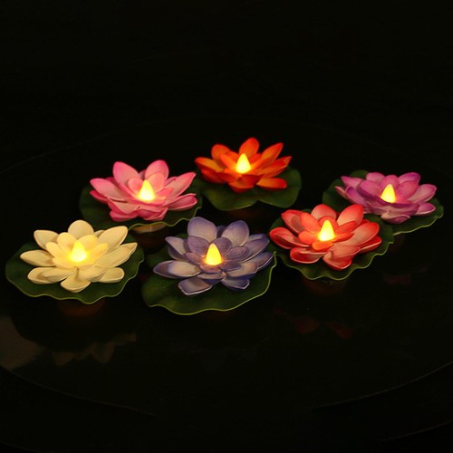 6pcs floating lotus lights - lotus,