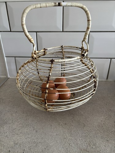 Vintage french metal egg - french,