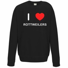 Rottweilers I Love Sweater Pullover Adult Crew Neck Long Sleeved Sweatshirt