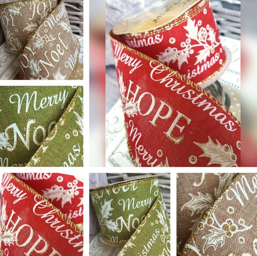 Wired christmas ribbon red - ribbon,,