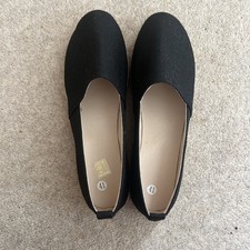 Ladies Black Slip On Canvas Shoes UK 7 EU 41