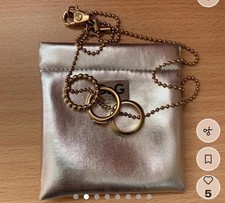 Dolce & Gabbana Women Gold Plated Necklace with Three Rings Pendant