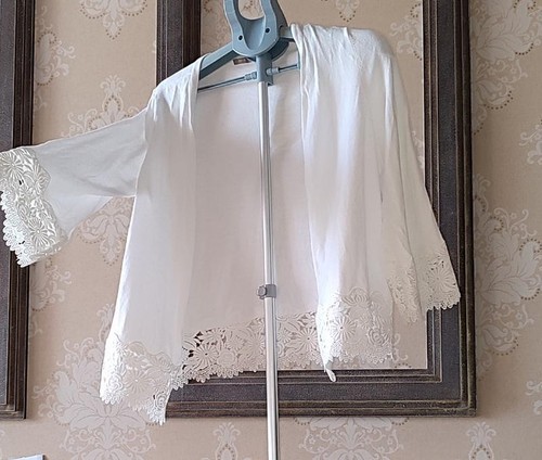 Boho white open front lace - boho,