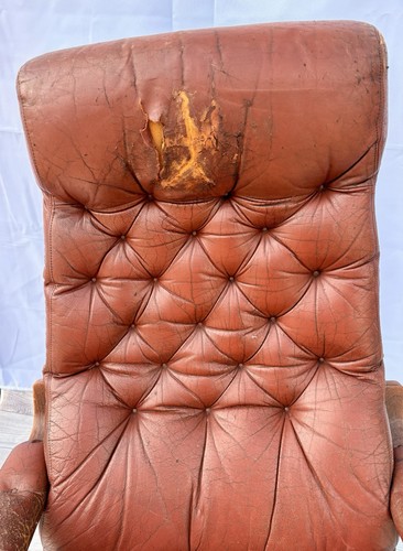 Easy chair brown leather - chair,