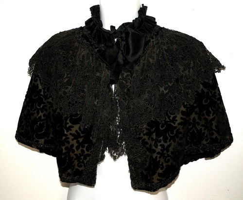 Victorian black velvet floral - victorian,
