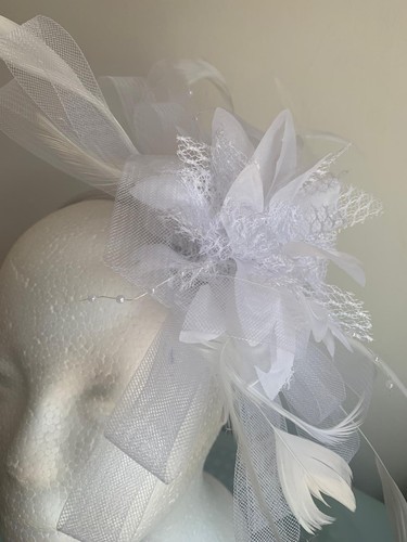 White wedding fascinator - wedding,